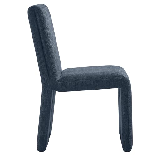 Modway Emory Fabric Slipper Dining Chair in Slate Blue – Upholstered Armless Dining Side Chair – Versatile Modern Accent Chair or Vanity Chair - color: Slate Blue