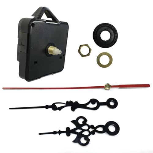Quartz Clock Movement Kit for Silent Wall Clock Repair and DIY Assembly – Plastic Mechanism with 12.2" Second Hand, 9.2" Minute Hand, 6.5" Hour Hand, 13mm Shaft