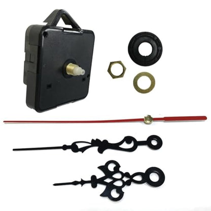 Quartz Clock Movement Kit for Silent Wall Clock Repair and DIY Assembly – Plastic Mechanism with 12.2" Second Hand, 9.2" Minute Hand, 6.5" Hour Hand, 13mm Shaft