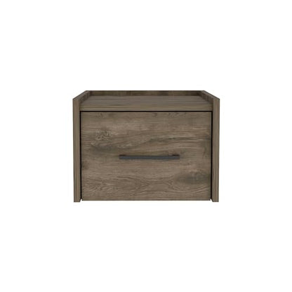 Boa Floating Nightstand with Handle, Dark Brown Wall-Mounted End Table and Side Table, Single Drawer Design for Efficient Bedroom Storage
