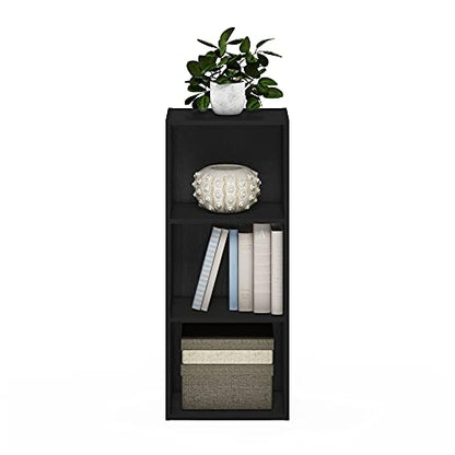 Furinno LUDER Book Shelf, 3-Cube Bookshelf, Bookcase with Open Shelves, 9.3 x 12 x 31.5, Easy Assembly, for Living Room, Bedroom, Home Office, Blackwood - color: Blackwood, size: 3-Tier Cube