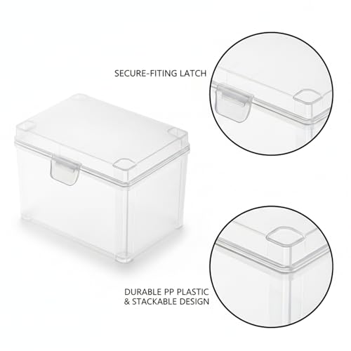 2-Pack Clear Plastic Storage Bins with Lids - Stackable PP Organizer Boxes for Drawers, Pantry, Closet & Desktop