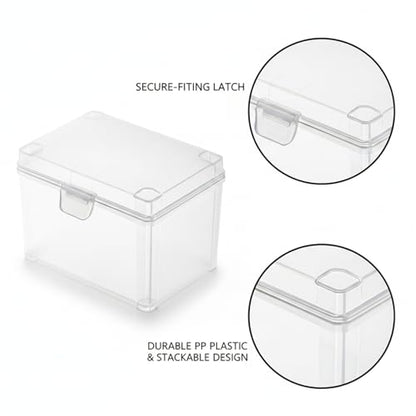 2-Pack Clear Plastic Storage Bins with Lids - Stackable PP Organizer Boxes for Drawers, Pantry, Closet & Desktop