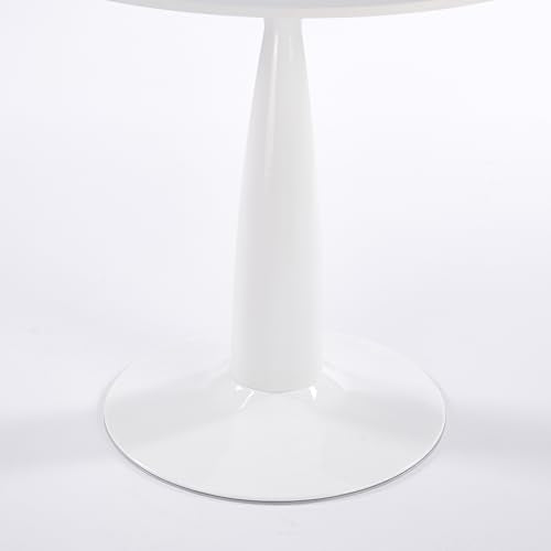 Round Dining Table for 4-6, 31.5 Inch White Tulip Pedestal Table, Mid Century Modern Bistro & Kitchen Table with MDF Top, Multi Functional for Small Space, Living Room, Office, Easy Assembly