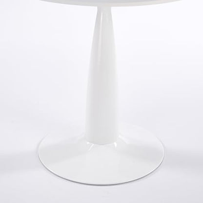 Round Dining Table for 4-6, 31.5 Inch White Tulip Pedestal Table, Mid Century Modern Bistro & Kitchen Table with MDF Top, Multi Functional for Small Space, Living Room, Office, Easy Assembly
