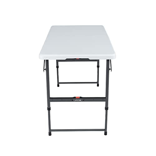 LIFETIME Height Adjustable Folding Table, 4 Foot