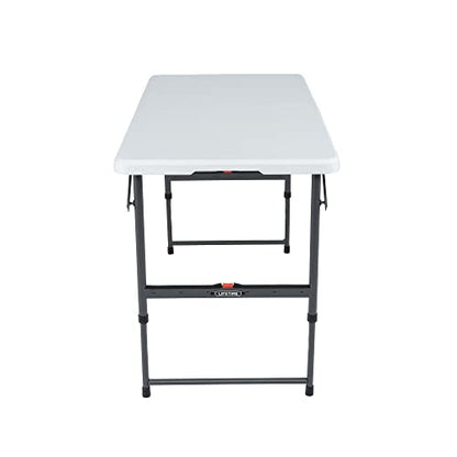 LIFETIME Height Adjustable Folding Table, 4 Foot