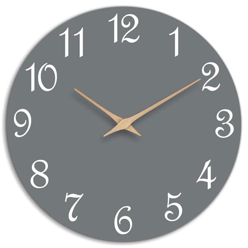Wall Clock Silent Non-Ticking Battery Operated Modern Simple 10" | Analog Kitchen Home Bathroom Living Room Bedroom Office Mordern Simple - color: E_gray, size: 10 Inch