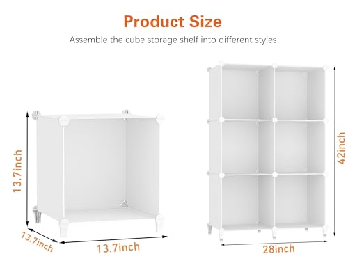 HOMIDEC XLarge Cube Storage Organizer,13.7 Inch Closet Organizer Storage Cabinet Shelf Bookshelf with Metal Hammer, Storage Cubes Organizers Cabinet for Kids, Closet, Bedroom, Bathroom White - color: White 1, size: XLarge-38x38x14''