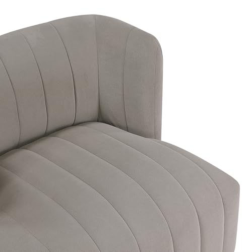 Lexicon Swivel Accent Chair, Textured Fabric Upholstered 360 Degree Swivel Barrel Chair with Channel Tufted, Comfort Seat, for Living Room, Bedroom, Office, Easy Assembly, Taupe - color: Taupe