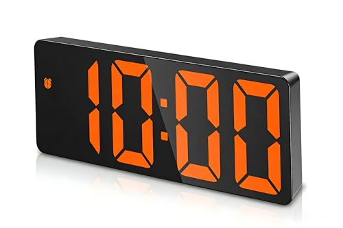 AMIR Digital Alarm Clock, LED Clock for Bedroom, Electronic Desktop Clock with Temperature Display, Adjustable Brightness, Voice Control, 12/24H, 6.3" Large Display for Home, Bedroom, Office | Temperature Display, Voice Control, Dimmable Brightness, 12/24