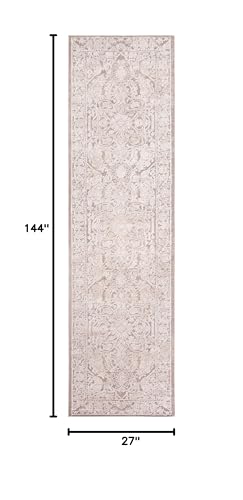SAFAVIEH Reflection Collection Runner Rug - 2'3" x 12', Beige & Cream, Non-Shedding & Easy Cleaning, Ideal for Living Room, Bedroom (RFT665A) - color: Beige/Cream, size: 2'3" x 12' (Runner)
