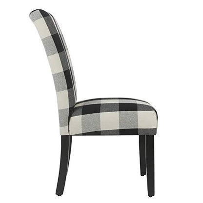 HomePop Parsons Dining Chair - Black Plaid (Set of 2) - color: Black Plaid(set of 2), style: Pack of 2