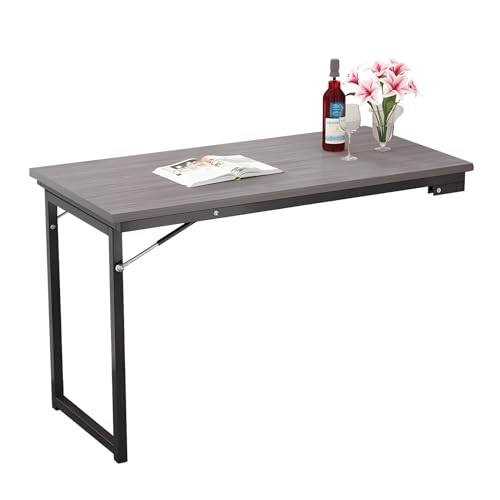 47.2" x19.7" Wall Mounted Folding Table, Dropdown Table for Laundry Room, Fold Down Desk for Small Saving Spaces Floating Desk Children Work Bench (Gray, 47.2"x19.7") - size: 47.2"x19.7"