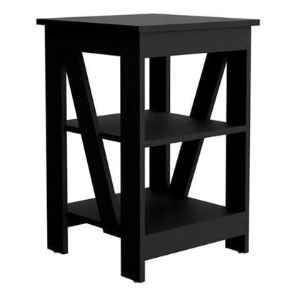 Tuhome Greter Floating Nightstand, 24" Tall Bedside Table with 2 Drawers & Open Shelf, Engineered Wood Night Stand for Bedroom, Narrow Small Nightstand in White or Black