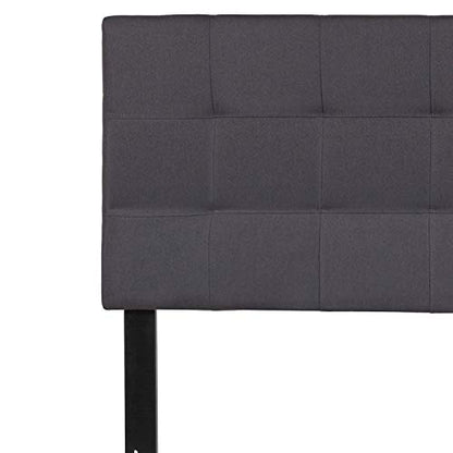 Quilted Tufted Upholstered Full Size Headboard in Dark Gray Fabric - color: Dark Gray, size: Full
