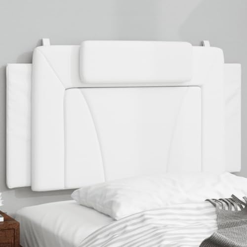 Viana 39.4 Inch Faux Leather Headboard Cushion, Upholstered Wall Mounted Bed Backrest Pillow for Twin Bed, White - color: White, size: 39.4 inch headboard