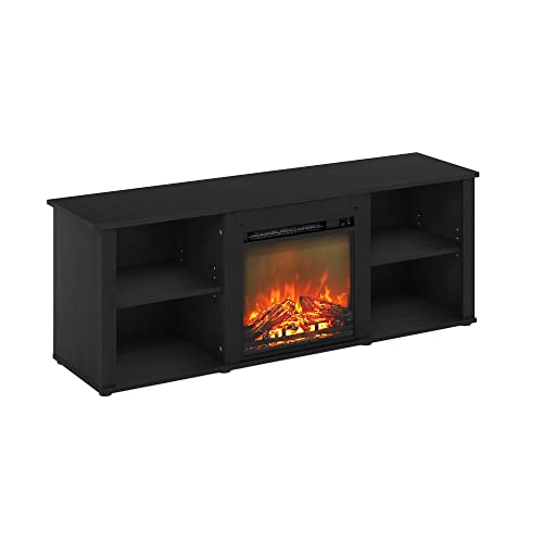 Furinno Classic 60 Inch TV Stand with Fireplace, Americano - color: Americano, size: 60-Inch