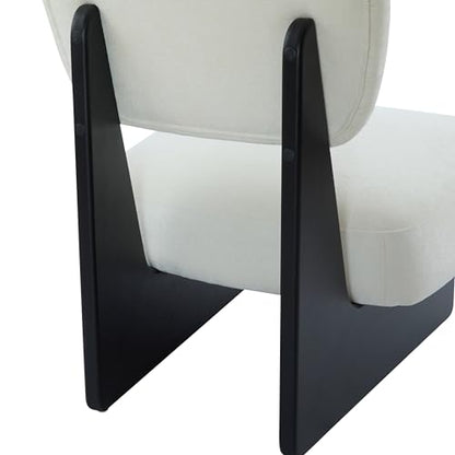 Christopher Knight Home Mores Low Profile Accent Chair Set of 2, Modern Living Room Armless Lounge Chair, Fabric Comfy Reading Chair for Bedroom, Wooden Frame and Thick Padded Seat, Black+White - color: Black+white N