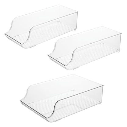 iDesign Water Bottle Organizer and Soda Can Dispenser for Refrigerator or Pantry - Set of 3 - Clear - style: Combo Pack of 3