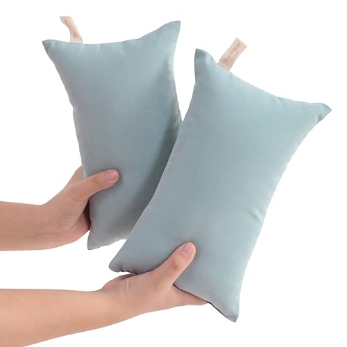 NTBAY Tiny Pillows, Down Alternative 7"x11" Microfiber Mini Pillow for Travel, Pets, Soft Machine Washable Small Pillows for Neck, Wrist, Lumbar and Knee, Sea Green - color: Sea Green, size: 11"x7"