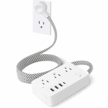 LED Desk Lamp, Desk Light with 2 USB Charging Port and 4 AC Power Outlet, 3 Lighting Modes, Adjustable Gooseneck, Eye-Caring Home Office Foldable Table Lamp