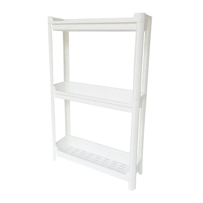 Slim Rolling Storage Cart with Wheels, Narrow Bathroom Cabinet Organizer for Small Spaces,Thin Shelf Unit,Kitchen,White (3 Tier)