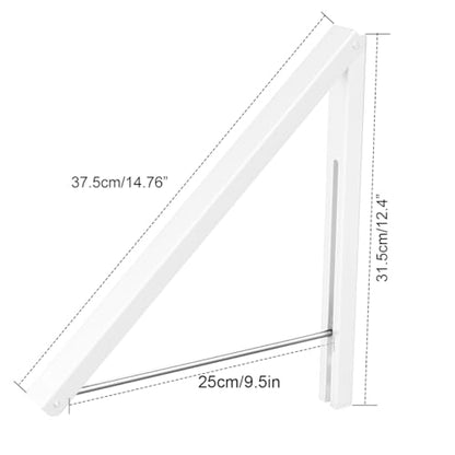 Drying Rack Wall Mounted Clothes Hanger Folding Wall Coat Racks Aluminum Home Storage Organiser Space Savers - color: White