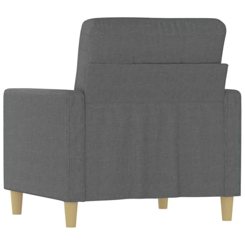 Dark Gray Fabric Sofa Chair, Comfy Accent Armchair with Matte Finish Metal Legs for Living Room, Compact Reading Chair for Small Spaces Bedroom, 30.7 W - size: Single