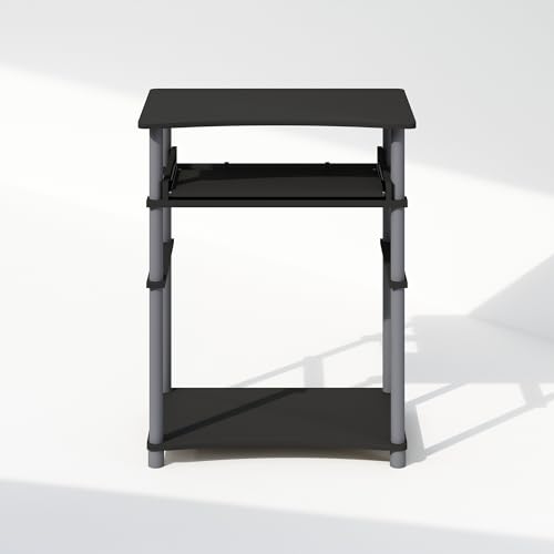 Furinno Home Desk, 23.6" Wide Gaming Desk with Keyboard Tray, Computer Desk, Office Writing Desk for Home Office, Bedroom, Black - color: Black/Grey, size: 15.6 x 23.6 x 29.8 Inch