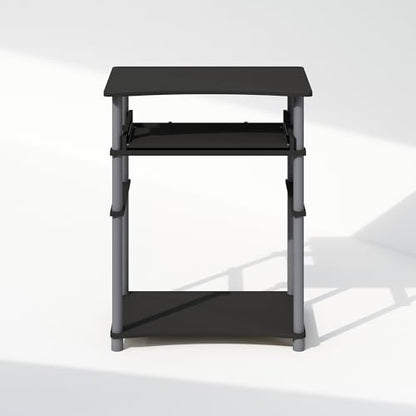Furinno Home Desk, 23.6" Wide Gaming Desk with Keyboard Tray, Computer Desk, Office Writing Desk for Home Office, Bedroom, Black - color: Black/Grey, size: 15.6 x 23.6 x 29.8 Inch