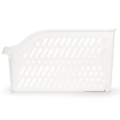 Coloch 4 Pack Plastic Under Sink Organizer with Wheels, Roll Out Bottle Organization Bins Narrow Kitchen Cabinet Organizers Multifunctional Plastic Organizer Basket for Under Sink, Kitchen, Bathroom