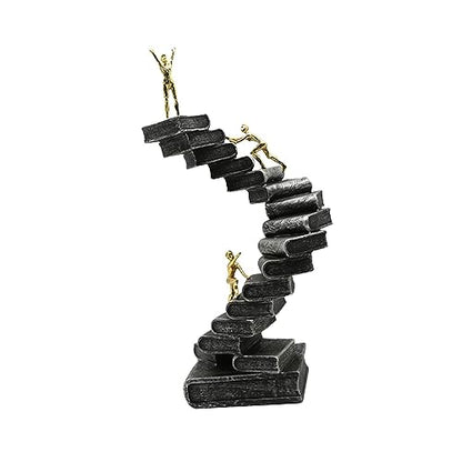 Thinker Statues Ladder Sculpture Abstract Figure Handicraft for Bookshelf Desktop Decoration