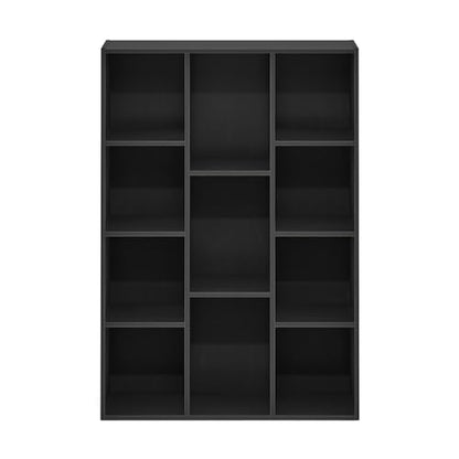 Furinno LUDER Book Shelf, 11-Cube Bookshelf, Reversible Bookcase, 9.4 x 29.1 x 41.7, Easy Assembly, for Living Room, Bedroom, Home Office, Blackwood - color: Blackwood, size: 11-Cube