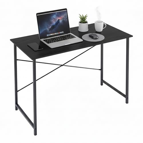 44 Inch Computer Desk, Writing Desk for Home Office Bedroom Small Spac | 265 lb Capacity, Reinforced X-Frame, Waterproof MDF Top, Scratch-Resistant Surface, Easy Assembly, Black - color: Black, size: 44 Inch