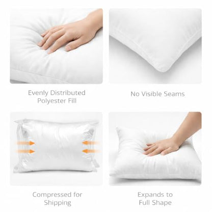 12 x 20 Pillow Inserts Set of 4 – Rectangular Cushion Forms with Resilient Polyester Fill, Soft Support for Sofa, Bed & Lumbar Covers