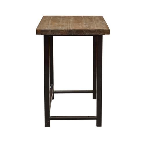 Alaterre Furniture Pomona Compact Writing Desk, Natural, 32”x21”x30” | Rustic Industrial Style Small Home Office Desk with Solid Wood Top, Metal Frame, Durable Lacquer Finish and Floor Levelers - style: Desk Only