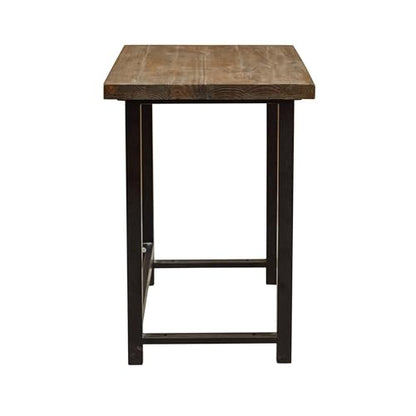 Alaterre Furniture Pomona Compact Writing Desk, Natural, 32”x21”x30” | Rustic Industrial Style Small Home Office Desk with Solid Wood Top, Metal Frame, Durable Lacquer Finish and Floor Levelers - style: Desk Only