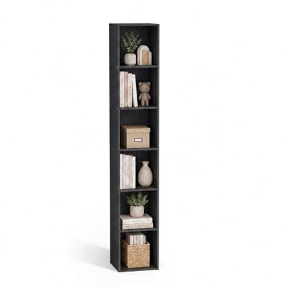 6 Cube Black Book Shelf, Tall Bookcase for Bedroom Home Office Living Room - color: Black, size: 6 Cube