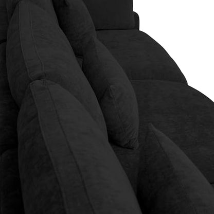 Cloud Couch Modular Sectional Sofa,82.68" L Shaped Couch,Down Filled Convertible Wide Seater, 2 Seater+Ottoman for Living Room Set,Covers Washable&Replaceable,Black - color: Black, size: 2 Seat &Ottoman