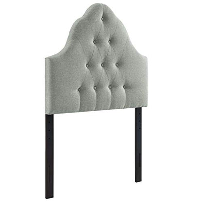 Modway Sovereign Tufted Button Linen Fabric Upholstered Twin Headboard in Gray - color: Gray, size: Twin