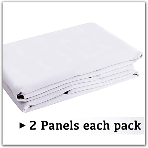 Turquoize Pure White Blackout Window Drapes Room Darkening Themal Insulated Grommet/Eyelet Top Nursery/Living Room Curtains for Bedroom/Living Room Each Panel 42 in x 54 in (W x L) (Set of 2 Panels) - color: Pure White, size: 42"W x 54"L (Pack of 2)
