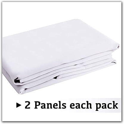 Turquoize Pure White Blackout Window Drapes Room Darkening Themal Insulated Grommet/Eyelet Top Nursery/Living Room Curtains for Bedroom/Living Room Each Panel 42 in x 54 in (W x L) (Set of 2 Panels) - color: Pure White, size: 42"W x 54"L (Pack of 2)