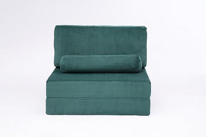 49" Foldable Modular Studio Couch, Space Saver Bed with High Density Foam, Sofa Individual with Creative Shape for Apartment Leisure Scenes, Green - color: Green