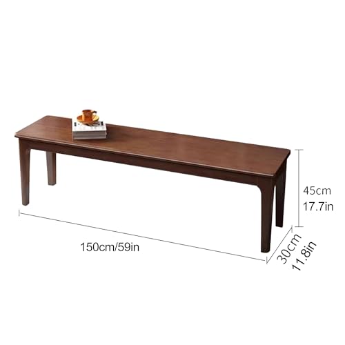 Narrow Noodle Bench Entryway Wood Bench Farmhouse Dining Table Bench Wooden Bench with Armless Design End of Bed Bench for Bedroom Dining Room Living Room Hallway(White,L-150cm/59in) - color: White, size: L-150cm/59in
