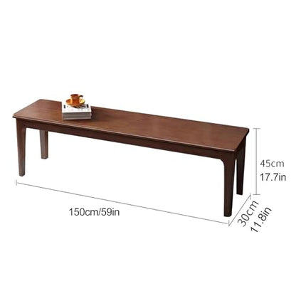 Narrow Noodle Bench Entryway Wood Bench Farmhouse Dining Table Bench Wooden Bench with Armless Design End of Bed Bench for Bedroom Dining Room Living Room Hallway(White,L-150cm/59in) - color: White, size: L-150cm/59in