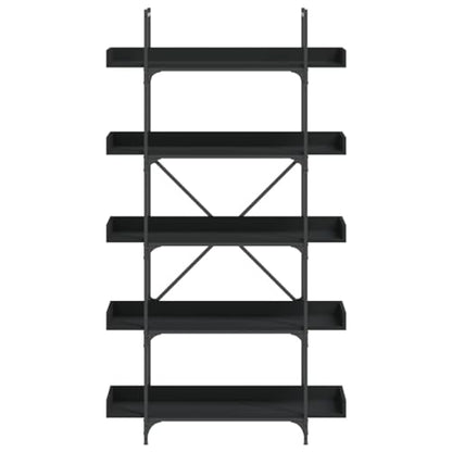 5-Tier Bookshelf Industrial Bookcase with Metal Frame, Storage Display Rack for Home Office, Living Room, Bedroom, 39.4x13x71.1 Inch, Black - color: Black 16