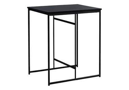 Contemporary Rectangular Counter Height Dining Table Small with Black Laminate Top and Metal Base Ideal for Modern Homes