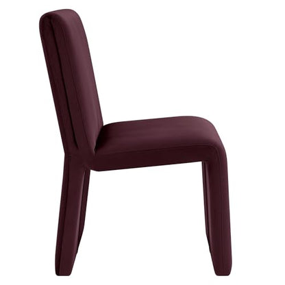 Modway Emory Upholstered Dining Side Chair in Mulberry - Single Armless Slipper Chair - Padded Performance Velvet Accent for Dining Room, Kitchen - color: Mulberry
