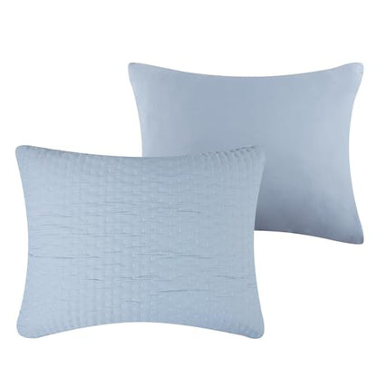 Greenland Home Fashions Homestead Modern Artisan Reversible Matelassé Pillow Sham, King, Sky Blue - color: Sky Blue, size: King Sham